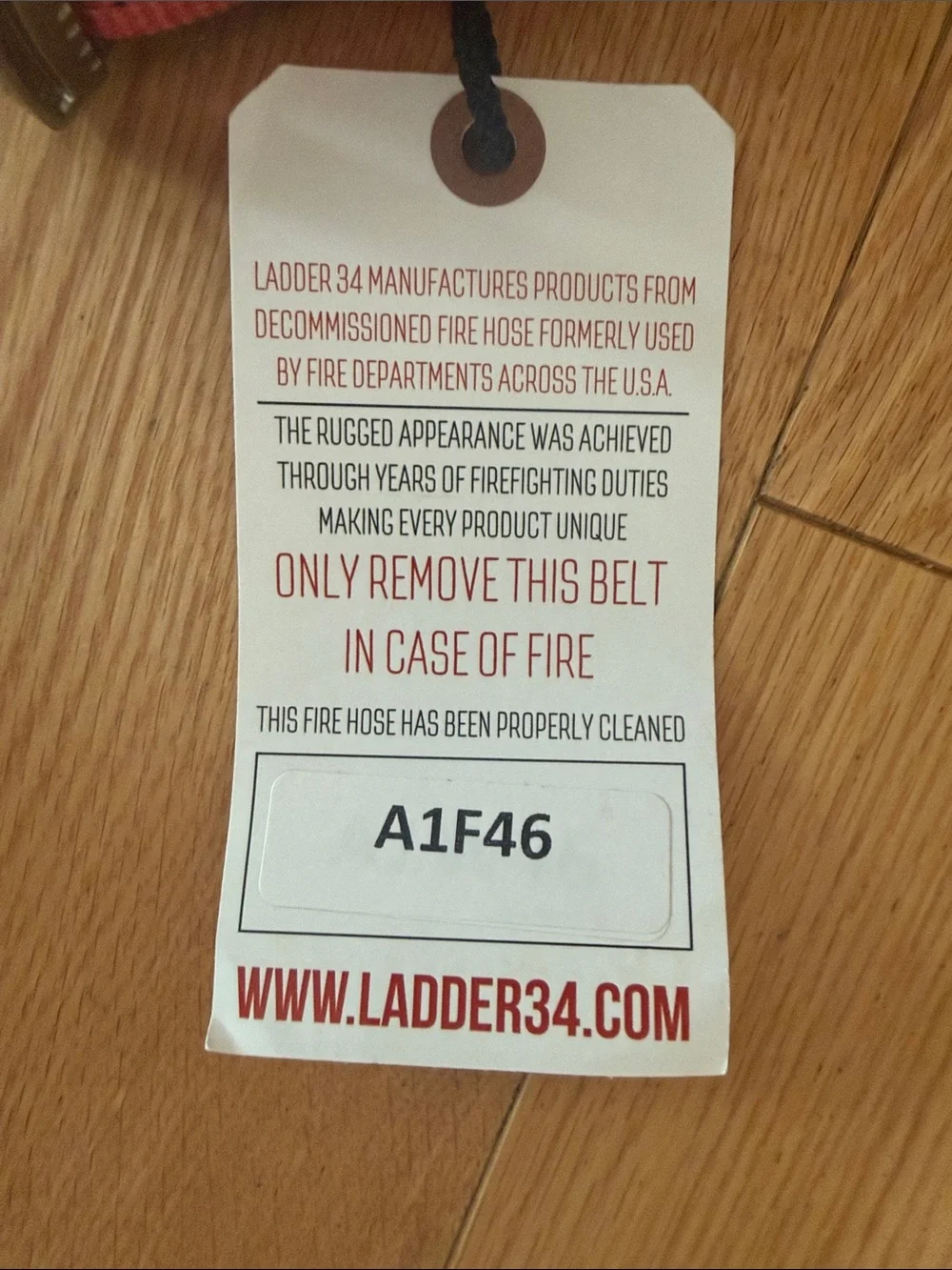 Ladder 34 Red Fire Hose Belt - Chicago Fire Department